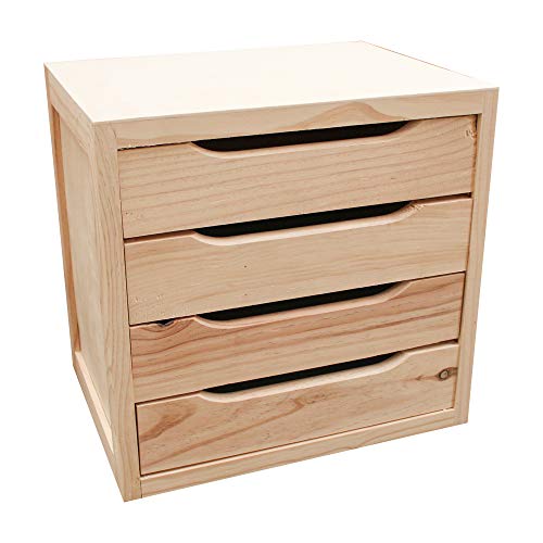 Astigarraga 4Caj-Blna40 - Cassettiera in legno massiccio di pino naturale