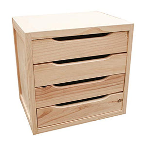 Astigarraga 4Caj-Blna40 - Cassettiera in legno massiccio di pino naturale