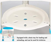 Sgabello da doccia Sgabello da bagno 360 gradi in lega di alluminio rotativa doccia Sgabello Bagno Sgabello regolabile in altezza Bagno sedia Vecchio doccia Sedia con Magazzinaggio e antiscivolo Mat s