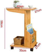 Comodino da salotto in bambù con comodino, tavolino da tè e divano laterale può essere balcone multifunzione per il tempo libero 40 x 27 x 58 cm, tavolo negoziabile durevole