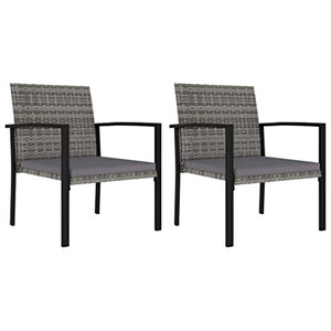 FAMIROSA Set da Pranzo da Giardino 3 pz in Polyrattan Grigio-5711