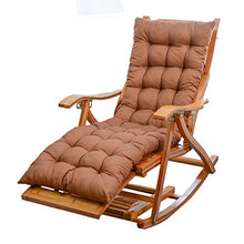 HAIYU-Sedia Reclinabi Pieghevole Lettino in Legno Lettino A Dondolo da Giardino/Balcone/Terrazza Sedia a Sdraio con Schienale Regolabile in 5 Posizioni, Cuscino in Cotone Disponibil(Color:Marrone)