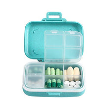 BUBM Portable Pill Organizer 6 Scomparti, Portapillole Tascabile Giornaliero Pillole Contenitore Pillole Organizzatore (Blu)
