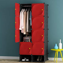FHW Armadio Portatile Pieghevole Cupboard Cabinet System Storage organizzatore con Ante battenti Rod Forte Costruzione (2 Stili) Guardaroba (Size : 75x47x165cm)