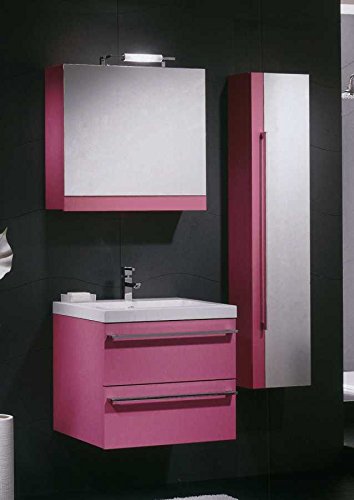 Bagno Italia Mobile Arredo Bagno cm 60 sospeso moderno lavabo specchio contenitore disponibile in 23 colori (anche bianco) Mobili 1 l