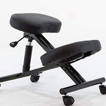Shengluu Sgabello Bagno PU in Pelle Sgabello Girevole Poltrona Nera Ergonomia Sgabello Regolabile in Altezza Migliorare La Postura (Colore : Nero)