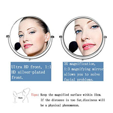 ANGNYA Specchio Trucco da Tavolo, Doppia Faccia Specchio Ingranditore 5X/1X, Specchio da Bagno Rotazione a 360︒ Stile Retrò, Bordo e Piedistallo Trasparente，Argento, Supporto Cromato