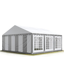 TOOLPORT Tendone per Feste 4x6 m PVC Grigio-Bianco 100% Impermeabile Gazebo da Giardino Tendone da Esterno Tenda Party