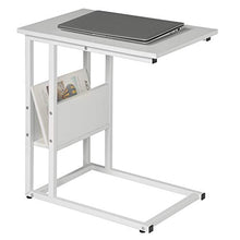 WOLTU Tavolino Laterale da Divano Piccolo Tavolo da caffè per Salotto in MDF e Ferro Colore Bianco TS79ws