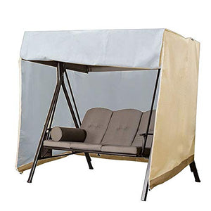 QYYL Copertura Impermeabile e Antipolvere per Altalena da Giardino,Copertura Protettiva per Mobili da Esterni,Copertura Dondolo Protettiva per Sedia Dondolo da Giardino Esterni (Beige,223x152x183cm)