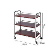 MEI XU Carrelli di Stoccaggio Carrello portautensili - Servizio alberghiero Car Wine Wine Carrello Dessert Car Trolley 3 Strati Mobile Rack Carrelli di Utilità (Dimensioni : 65x35x75CM)