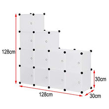 eSituro Guardaroba Modulare Scaffale Portaoggetti con Ante Contenitori per Armadio con 11 Scompartimenti Cubi SGR0036
