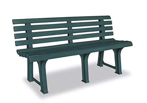 Tomaino Panchina da Giardino in plastica 3 posti (Verde)