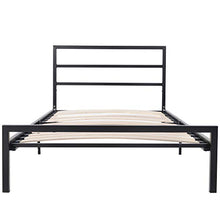 WGYDREAM Letto Letto Singolo in Metallo con Base in Metallo Solido con Testiera Nera, Facile da Montare per Adulti, Bambini, Bambini, 90 X 200 Cm