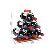 AniU Portabottiglie di vino autoportante con 6 ripiani per bottiglie di vino, con manico in legno, per cucina, cantina, bar, tavolo (stile A)