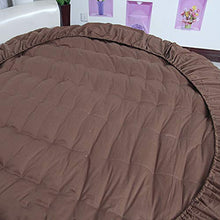 Spesso Colore A Tinta Unita Trapuntato Materasso Topper Doppio Futon Conpertevole Rotolo del Letto per Casa,100% Cotone Rotondo Coprimaterasso Marrone Diametro Rotondo 200 Cm (79 Pollici)
