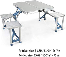 Tavolo da picnic all'aperto Tavolo da picnic in alluminio portatile tavolo pieghevole da campeggio da campeggio tavolo da giardino barbecue 4 sedie sgabello tavolo pieghevole portatile Bbq Party Table