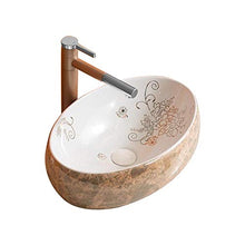 NgMik Risciacquare Il Piano di Lavoro Resistente E Facile da Pulire Rustic Ovale del Vaso in Ceramica Sink Colori sopra Il Contro Art Bacino for L'armadietto del Lavabo Vanity Lavello