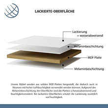 Planetmöbel - Set di mobili da bagno composto da mobile sotto-lavabo e armadietto a specchio, con sifone, ideale per il bagno degli ospiti, colore bianco