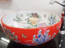 floreale rotondo – lavabo in ceramica contatore top lavabo lavandino lavaggio ciotola