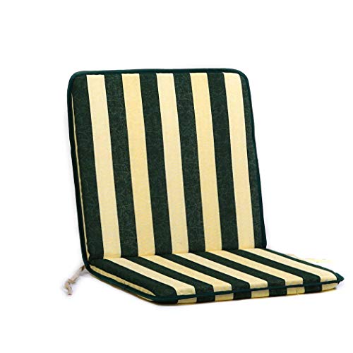 TECNOCUCI Coppia Cuscini con Schienale Basso per Sedie da Giardino - Diversi Colori Disponibili - Ideali per spazi Esterni (Giardini, Cortili, balconi)