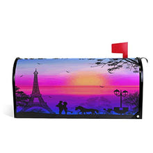 San Valentino Parigi Torre Eiffel Romantica Coppia Carrozzina Tramonto Postale Copre Magnetica Giardino Cortile Decorazione Casa Dimensioni Standard 53,3 cm x 45,7 cm