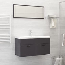 vidaXL Set Mobili da Bagno 2 pz Grigio Lucido in Truciolato