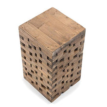 Sgabello in legno rustico, 48 x 28 x 27,5 cm (A x L x P), in legno riciclato