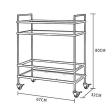 YIN YIN Carrello per Ripiani Carrello ripiano ， ripiano in Metallo Elegante e indossabile Bella Cucina Bagno Ristorante mensola del Carrello del Vino di Fascia Alta, Oro ， 67X32X80CM Carrello a rulli
