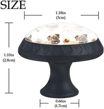Cartone animato Pug Dog Pattern Pomelli per Porta Set di 4 Pomelli per Mobili Manopole per Cassetti Cucina Armadio Vetro