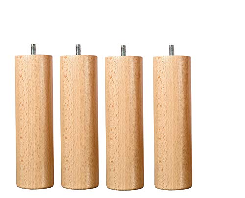 Wood Select - Set di 4 piedi da 20 cm, vernice Hydro naturale