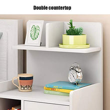 LICHUAN comodini comodini moderno e semplice comodino camera da letto comodino con 2 cassetti per soggiorno, libreria da ufficio, libreria, tavolino bianco caldo, facile da montare.