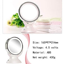 Specchio per il trucco Specchio per il trucco illuminato 5x Specchio per il trucco a LED dimmerabile con ingrandimento Specchio per il trucco illuminato da 6,49 pollici Specchio bifacciale a batteria