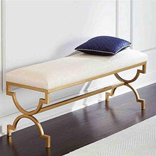 LXESWM Panca Ottomana Divano Sgabello Panca Poggiapiedi in Ferro Battuto Cambio di Scarpe da Banco Poggiapiedi Soggiorno Camera da Letto Sgabello con Seduta Imbottita (Size : 60cm)