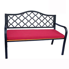 Sedia da giardino panca da esterno in alluminio pressofuso in legno massello, panca da balcone con bracciolo schienale, sgabello per la decorazione domestica, per veranda / parco / cortile