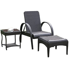 AAGYJ Set di sedie a Sdraio per Patio, Chaise Longue con Pedale e tavolino da caffè, sedie a Sdraio per Piscina in Rattan PE per Giardino Portico a Bordo Piscina