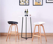 BAOMEI WFF Sedia da Ufficio Sedia da Bar in Legno massello, Schienale Seggiolone Sgabello Alto Materiale PP Cuscino, Arredo Bar (Color : White, Size : 49X46X75CM)