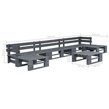 Festnight Set Divani da Giardino con Pallet 6 pz Set di Mobili da Esterno Legno FSC Grigio