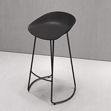 Sgabello da bar Set di 3, Sgabello da bar con schienale in plastica, Sgabello da cucina da banco, sedile in plastica PP, gambe in metallo nero, poggiapiedi design, altezza del sedile 65cm/70cm/75cm
