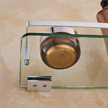 YF-SURINA Mensole per doccia Mensole in vetro galleggiante Mensola portaoggetti a parete Vetro temperato in metallo No ruggine Portasciugamani doccia a 1 strato per cucina Yb A-6,30 cm,30 cm