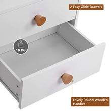 Plcnn Set di 2 comodini, comodino con 2 cassetti, in legno MDF e metallo, 48 x 39,5 x 52 cm, comodino bianco piccolo per casa, ufficio, soggiorno, camera da letto