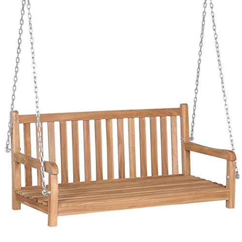 vidaXL Legno Massello di Teak Dondolo Marrone Panca Seduta Dondola da Giardino