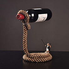 Baoniansoo Cremagliera del Vino Rosso del Mago Magico della Resina dell'Annata Holder Portabottiglie di Vino Sospendi la Scultura di Corda Mestieri pratici per la Decorazione Domestica