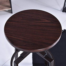 Sgabelli da Bar,Set di 2 Sgabello da Cucina Rotondi,Altezza Regolabile,Sgabello da Colazione Regolabile a 360° con Poggiapiedi & Struttura in Metallo,Stile Vintage Industriale,36 * 36 * 61-73.5cm