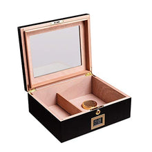 Minmin Cigar Box Desktop Humidor Cedar Wood grande capacità fumatori continentale Cigar Cabinet Skylight, 295x247x100mm accessori del sigaro (Size : 295x247x100mm)