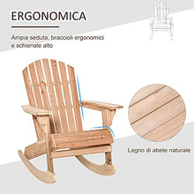 Outsunny Sedia Adirondack in Legno, Sedia a Dondolo per Giardino ed Esterni Impermeabile, 77x94x97cm Teak