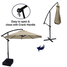 ABCCANOPY - Ombrellone a sbalzo da giardino con manovella e base a croce, per esterni, mercato, terrazza, cortile, piscina e spiaggia, oltre 12 colori, altezza: 3 m
