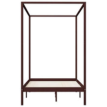 SKM Giroletto a Baldacchino Marrone Scuro Massello Pino 120x200 cm
