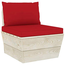 SKM Set Divani da Giardino su Pallet 5 pz con Cuscini Legno Abete (82.2kg) Rosso-3474