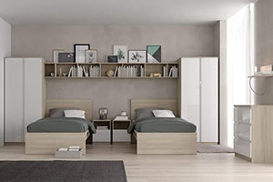 Iconico Home MIK Modern, Comodino con cassetto e vano a giorno, Camera da letto, Cameretta ragazzi, 40x44,5xh53,5 cm, Rovere